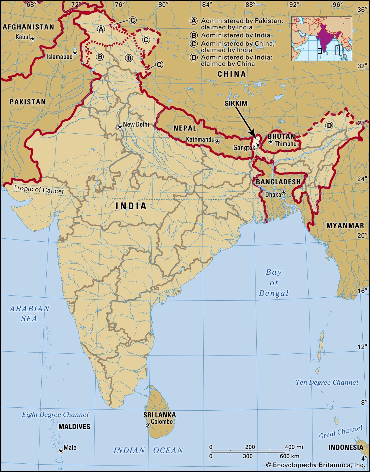 Core map of Sikkim in India