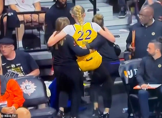 Cameron Brink had to be carried off the court during the Sparks game on Tuesday