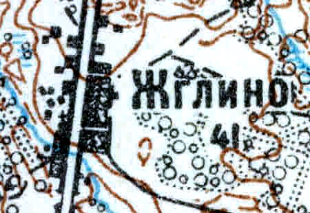 Деревня Жглино карте 1926 года