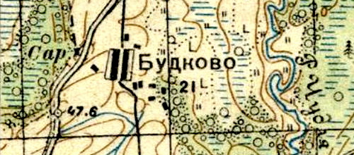 План деревни Будково. 1937 год