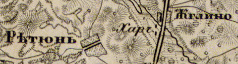 Деревня Жглино на карте 1863 года