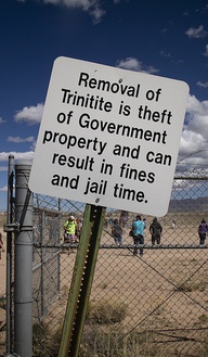 Sign warning against removal of trinitite, 2018