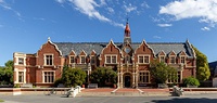 Students playing cricket at Christchurch Boys' High School