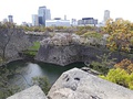 View of moat from atop Uzumimon Gate