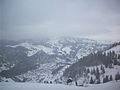 Panoramic view of Borșa in winter time