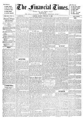 Первая страница газеты от 13 февраля 1888 года