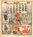 Un calendario de propaganda con estilo pin-up para instar a tomar medidas contra la malaria