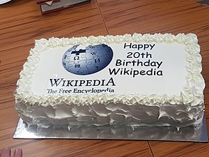 Wikipedia birthday cake with no candles