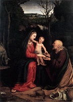 Rest on the Flight into Egypt, 1515 - oil on panel; H. 77 cm, W. 55 cm, Poldi-Pezzoli Museum