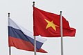 Flag of Vietnam beside the flag of Russia