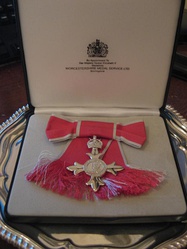 MBE badge as awarded to a female recipient (civil division)