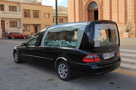 Mercedes-Benz hearse with large rear windows