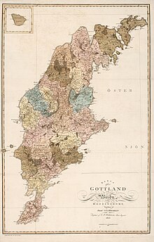 Административная карта Готланда, 1805 г.