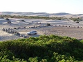 World War II tank traps surrounding lower car park at the northern end of the beach in Anna Bay