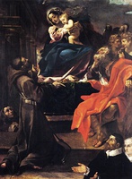 Madonna and Child with St Francis of Assisi (1591) – known as "La Carraccina" due to the admiration of the young Guercino[5]