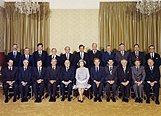 Elizabeth II, Queen of Canada, with her Cabinet in Rideau Hall, 1 July 1967