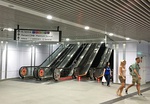 Escalators along the pedestrian link