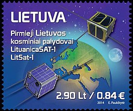 LituanicaSAT-1 и LitSat-1 на литовской марке