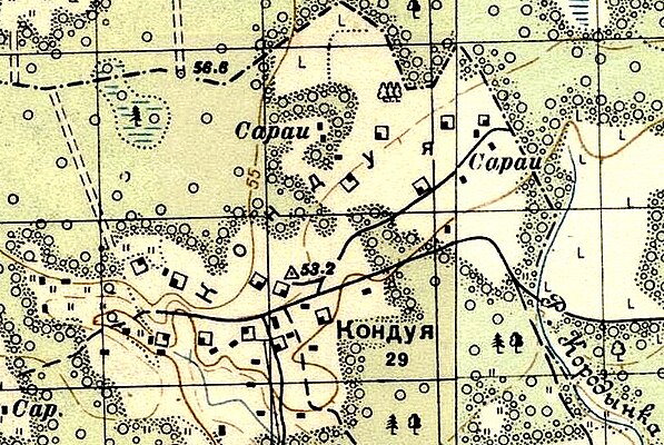 План деревни Кондуя. 1941 год
