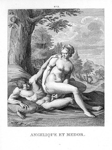 Agostino Carracci (1557–1602), Angélique et Médor, two characters from the opera Roland