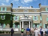 Front elevation of house, with visitors, in 2004