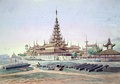 A watercolour of the king's palace in Amarapura, Burma, 1855