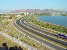 Left: NH 16 a part of Asian Highway 45 at Visakhapatnam;Right: NH 16 a part of Asian Highway 45 in Tamil Nadu