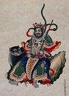 Left: Buddhist deity in Ssangbongsa in South Korea; Right: Chinese deity adopted into Buddhism