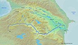 Карта водосбора реки Аракс
