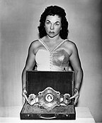 The Fabulous Moolah, recognized by WWE as having held the WWF Women's Championship for 27 years and first woman to be inducted into the WWE Hall of Fame.