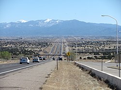 I-25 approaching Santa Fe, New Mexico