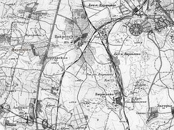 Деревня Бирюлёво и посёлок Бирюлёво на карте 1930 года (фрагмент)