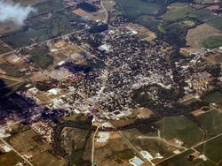 North Manchester, Indiana from the air looking northeast