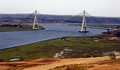 Guadiana International Bridge at the Portugal-Spain border, whose limits were established by the Treaty of Alcañices in 1297. It is one of the oldest borders in the world.