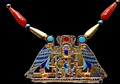 A pectoral belonging to princess Sithathoriunet, daughter of Senusret II, depicting Heh between two falcons and below Senusret II's cartouche