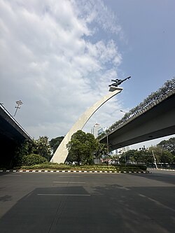 The Dirgantara Monument in Pancoran, bordering with Tebet district.