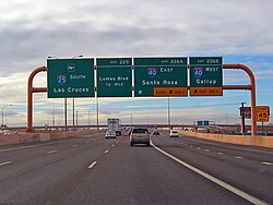 I-25 approaching Santa Fe, New Mexico