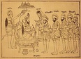 A depiction of Guru Gobind Singh initiating the first five members of the Khalsa