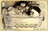 William Morris reading to Jane Morris while she takes the waters at Bad Ems, by Dante Gabriel Rossetti (1869)