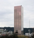 "big Pink" The US Bancorp Tower in Portland, Oregon pink granite and windows(ground breaking 1981 dedicated 1983)