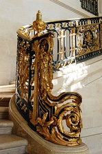 Beginning of the interior stairway at the Petit Trianon (1764)