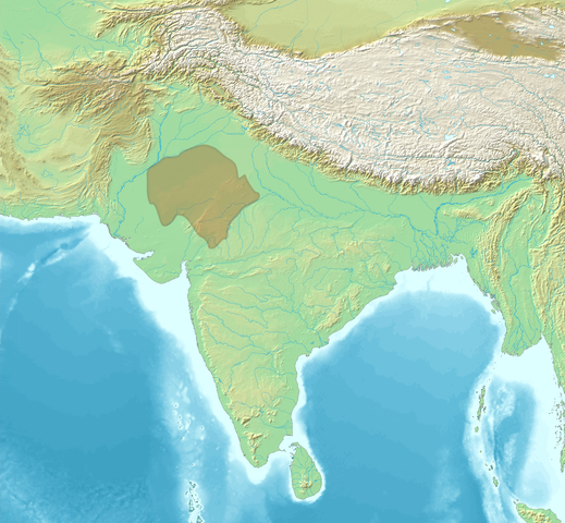 class=notpageimage| Location of Amber within Rajputana circa 1525, with neighbouring polities, on the eve of the establishment of the Mughal Empire.[14]