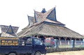 The house of the chief of a village in Kabanjahe shows the vernacular architecture of Karo people, Indonesia.