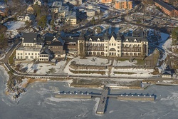 Aerial winter view of Grand Hotel Saltsjöbaden