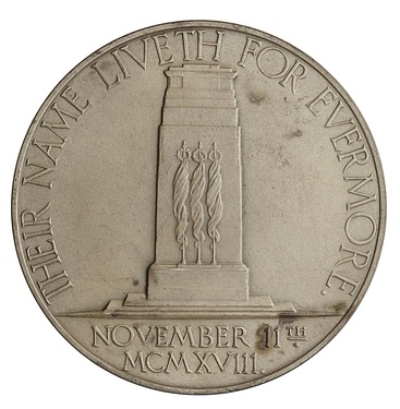 The Cenotaph represented on a metal coin