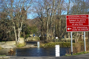 A ford in Stanhope, England, that has been closed[12]