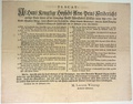 1780 Norwegian notice using flourished blackletter type.