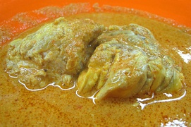 Gulai banak or gulai otak, brain gulai, a nasi kapau dish