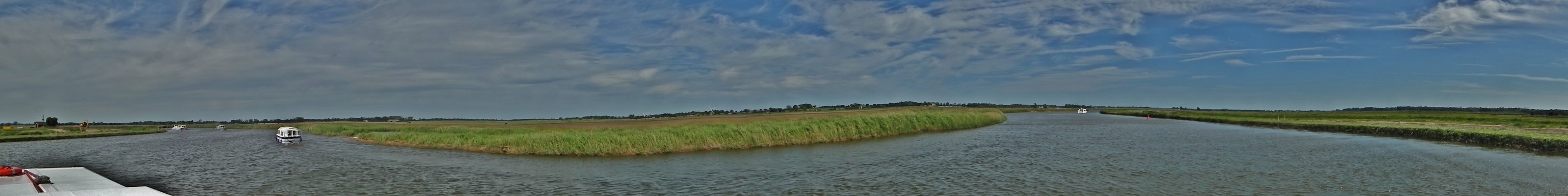  Panoramic view of the River Bure at the mouth of the Upton Dyke