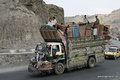 Typical Pakistani transport truck and passengers